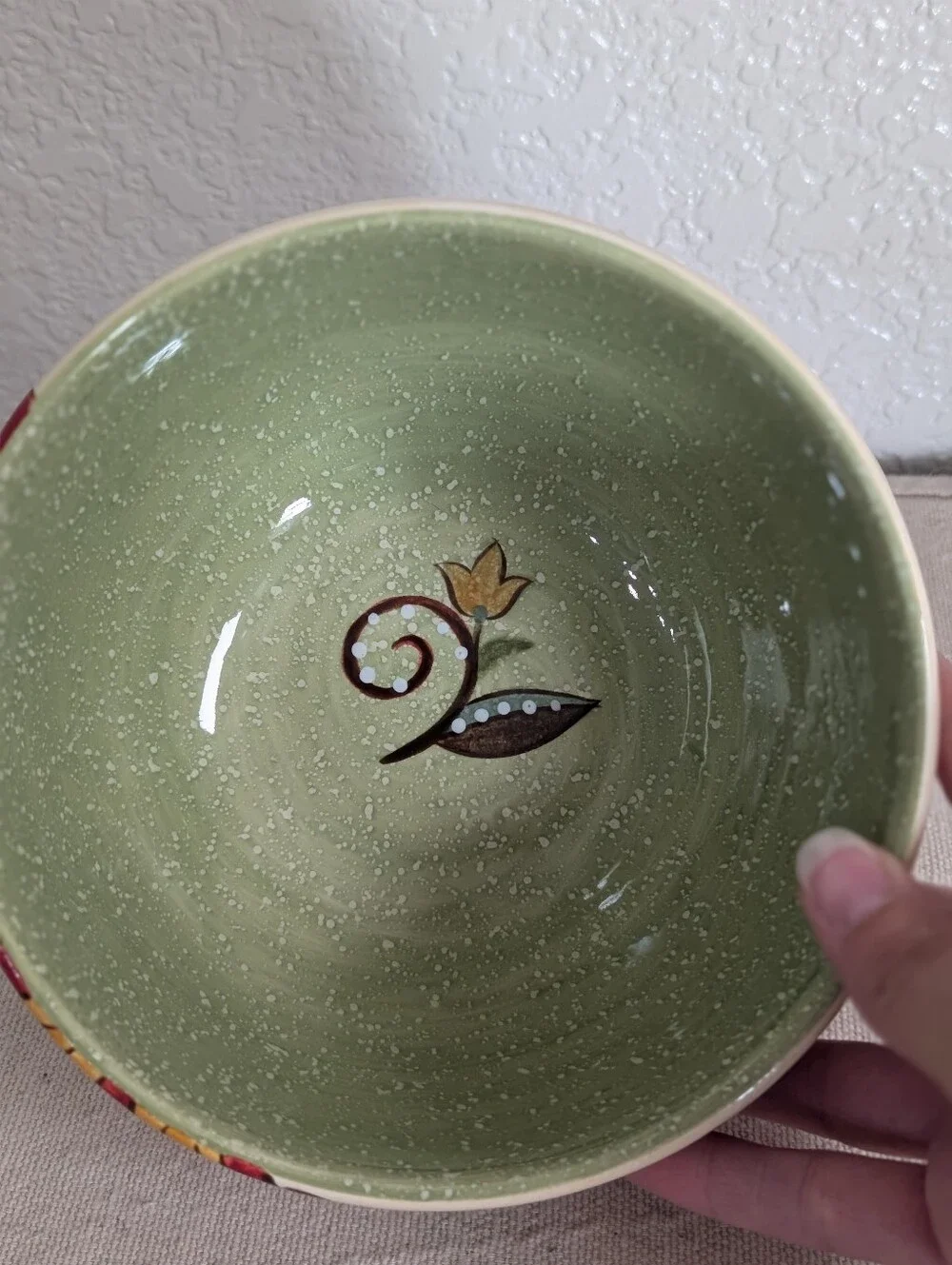 Pier 1 Imports Carynthum Hand Painted Earthenware Soup/Cereal Bowl 6
